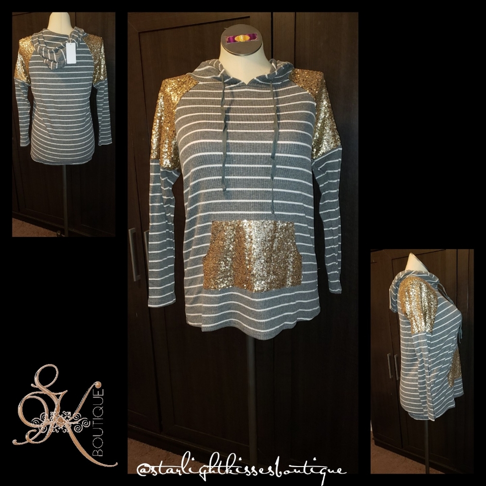 Sequin Hoodie Top